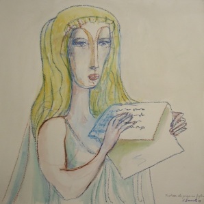 Luigi Simonetta, Poetessa che piega un foglio